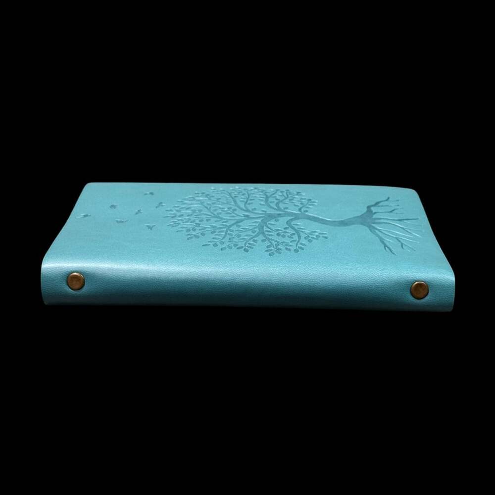 A5 Tree of Life Embossed Teal PU Leather Refillable 6-Ring Binder Journal - Picture 5 of 5